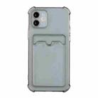 For iPhone 12 Pro TPU Dropproof Protective Back Case with Card Slot(Gray) - 1