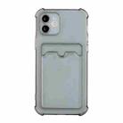 For iPhone 12 TPU Dropproof Protective Back Case with Card Slot(Gray) - 1