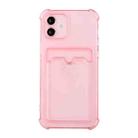 For iPhone 12 mini TPU Dropproof Protective Back Case with Card Slot (Pink) - 1