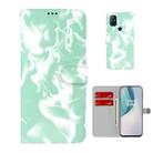 For OnePlus Nord N10 5G Cloud Fog Pattern Horizontal Flip Leather Case with Holder & Card Slot & Wallet(Mint Green) - 1