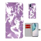 For OnePlus Nord N10 5G Cloud Fog Pattern Horizontal Flip Leather Case with Holder & Card Slot & Wallet(Purple) - 1