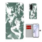 For Huawei P50 Cloud Fog Pattern Horizontal Flip Leather Case with Holder & Card Slot & Wallet(Dark Green) - 1