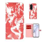 For Huawei P50 Cloud Fog Pattern Horizontal Flip Leather Case with Holder & Card Slot & Wallet(Red) - 1