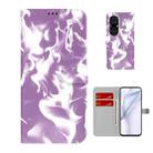For Huawei P50 Pro Cloud Fog Pattern Horizontal Flip Leather Case with Holder & Card Slot & Wallet(Purple) - 1