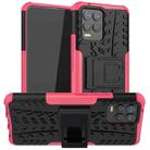 For OPPO Realme 8 / 8 Pro Tire Texture Shockproof TPU+PC Protective Case with Holder(Pink) - 1