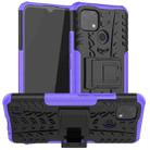 For OPPO Realme C21 / C20 Tire Texture Shockproof TPU+PC Protective Case with Holder(Purple) - 1