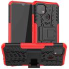 For OPPO Realme C21 / C20 Tire Texture Shockproof TPU+PC Protective Case with Holder(Red) - 1