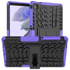 For Samsung Galaxy Tab A7 Lite Tire Texture Shockproof TPU+PC Protective Case with Holder(Purple) - 1