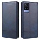 For vivo 21 AZNS Magnetic Calf Texture Horizontal Flip Leather Case with Card Slots & Holder & Wallet(Dark Blue) - 1