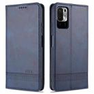 For Xiaomi Poco M3 Pro 5G AZNS Magnetic Calf Texture Horizontal Flip Leather Case with Card Slots & Holder & Wallet(Dark Blue) - 1