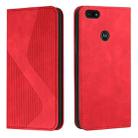 For Motorola Moto E6 Play Skin Feel Magnetic S-type Solid Color Horizontal Flip Leather Case with Holder & Card Slot & Wallet(Red) - 1