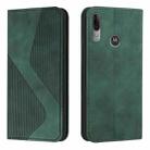 For Motorola Moto E6 Plus Skin Feel Magnetic S-type Solid Color Horizontal Flip Leather Case with Holder & Card Slot & Wallet(Green) - 1