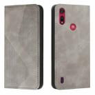 For Motorola Moto E6s 2020 Skin Feel Magnetic S-type Solid Color Horizontal Flip Leather Case with Holder & Card Slot & Wallet(Grey) - 1