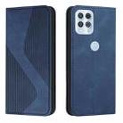 For Motorola Moto Edge S Skin Feel Magnetic S-type Solid Color Horizontal Flip Leather Case with Holder & Card Slot & Wallet(Blue) - 1