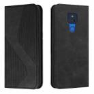 For Motorola Moto G Play 2021 Skin Feel Magnetic S-type Solid Color Horizontal Flip Leather Case with Holder & Card Slot & Wallet(Black) - 1