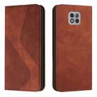 For Motorola Moto G Power 2021 Skin Feel Magnetic S-type Solid Color Horizontal Flip Leather Case with Holder & Card Slot & Wallet(Brown) - 1