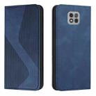 For Motorola Moto G Power 2021 Skin Feel Magnetic S-type Solid Color Horizontal Flip Leather Case with Holder & Card Slot & Wallet(Blue) - 1