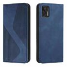 For Motorola Moto G Stylus 2021 Skin Feel Magnetic S-type Solid Color Horizontal Flip Leather Case with Holder & Card Slot & Wallet(Blue) - 1