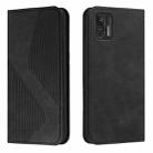 For Motorola Moto G Stylus 2021 Skin Feel Magnetic S-type Solid Color Horizontal Flip Leather Case with Holder & Card Slot & Wallet(Black) - 1