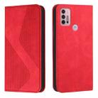 For Motorola Moto G10 Power Skin Feel Magnetic S-type Solid Color Horizontal Flip Leather Case with Holder & Card Slot & Wallet(Red) - 1