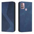 For Motorola Moto G10 Power Skin Feel Magnetic S-type Solid Color Horizontal Flip Leather Case with Holder & Card Slot & Wallet(Blue) - 1