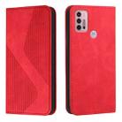 For Motorola Moto G10 / G30 Skin Feel Magnetic S-type Solid Color Horizontal Flip Leather Case with Holder & Card Slot & Wallet(Red) - 1