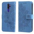 For OPPO A9 2020 / A5 2020 7-petal Flowers Embossing Pattern Horizontal Flip PU Leather Case with Holder & Card Slots & Wallet & Photo Frame(Blue) - 1