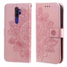 For OPPO A9 2020 / A5 2020 7-petal Flowers Embossing Pattern Horizontal Flip PU Leather Case with Holder & Card Slots & Wallet & Photo Frame(Rose Gold) - 1