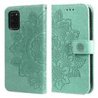For OPPO A52 / A72 4G / A92 7-petal Flowers Embossing Pattern Horizontal Flip PU Leather Case with Holder & Card Slots & Wallet & Photo Frame(Green) - 1