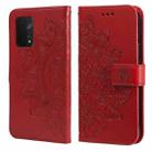 For OPPO A74 4G / F19 4G 7-petal Flowers Embossing Pattern Horizontal Flip PU Leather Case with Holder & Card Slots & Wallet & Photo Frame(Red) - 1