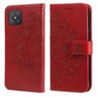 For OPPO A92s / Reno4 Z / A72 5G / A73 5G / A53 5G 7-petal Flowers Embossing Pattern Horizontal Flip PU Leather Case with Holder & Card Slots & Wallet & Photo Frame(Red) - 1