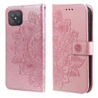 For OPPO A92s / Reno4 Z / A72 5G / A73 5G / A53 5G 7-petal Flowers Embossing Pattern Horizontal Flip PU Leather Case with Holder & Card Slots & Wallet & Photo Frame(Rose Gold) - 1