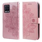 For OPPO Realme 8 / Realme 8 Pro 7-petal Flowers Embossing Pattern Horizontal Flip PU Leather Case with Holder & Card Slots & Wallet & Photo Frame(Rose Gold) - 1