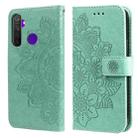 For OPPO Realme 5 / Realme 5s / Realme C3 7-petal Flowers Embossing Pattern Horizontal Flip PU Leather Case with Holder & Card Slots & Wallet & Photo Frame(Green) - 1