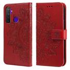 For OPPO Realme 5 / Realme 5s / Realme C3 7-petal Flowers Embossing Pattern Horizontal Flip PU Leather Case with Holder & Card Slots & Wallet & Photo Frame(Red) - 1