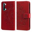 For OPPO Reno3 5G / Find X2 Lite / K7 7-petal Flowers Embossing Pattern Horizontal Flip PU Leather Case with Holder & Card Slots & Wallet & Photo Frame(Red) - 1