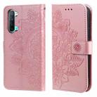 For OPPO Reno3 5G / Find X2 Lite / K7 7-petal Flowers Embossing Pattern Horizontal Flip PU Leather Case with Holder & Card Slots & Wallet & Photo Frame(Rose Gold) - 1