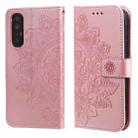 For OPPO Reno3 Pro 5G / Find X2 Neo 7-petal Flowers Embossing Pattern Horizontal Flip PU Leather Case with Holder & Card Slots & Wallet & Photo Frame(Rose Gold) - 1