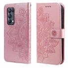 For OPPO Reno5 Pro+ / Find X3 Neo 7-petal Flowers Embossing Pattern Horizontal Flip PU Leather Case with Holder & Card Slots & Wallet & Photo Frame(Rose Gold) - 1