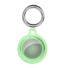 All-inclusive Clear Crystal Shockproof Protective Cover Case with Keychain Hook Loop For AirTag(Green) - 1