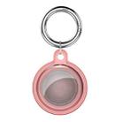 All-inclusive Clear Crystal Shockproof Protective Cover Case with Keychain Hook Loop For AirTag(Pink) - 1