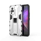 For vivo V21 Supersonic PC + TPU Shock-proof Protective Case with Holder(White) - 1