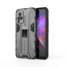 For vivo V21 Supersonic PC + TPU Shock-proof Protective Case with Holder(Grey) - 1