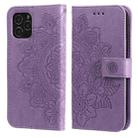 For iPhone 11 7-petal Flowers Embossing Pattern Horizontal Flip PU Leather Case with Holder & Card Slots & Wallet & Photo Frame (Purple) - 1