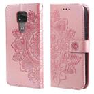 For Motorola Moto G Play 2021 7-petal Flowers Embossing Pattern Horizontal Flip PU Leather Case with Holder & Card Slots & Wallet & Photo Frame(Rose Gold) - 1