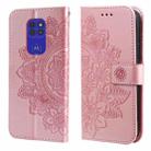 For Motorola Moto G9 Play / E7 Plus 7-petal Flowers Embossing Pattern Horizontal Flip PU Leather Case with Holder & Card Slots & Wallet & Photo Frame(Rose Gold) - 1