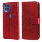 For Motorola Moto G100 / Edge S 7-petal Flowers Embossing Pattern Horizontal Flip PU Leather Case with Holder & Card Slots & Wallet & Photo Frame(Red) - 1