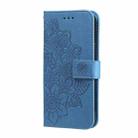 For Samsung Galaxy S21 Ultra 5G 7-petal Flowers Embossing Pattern Horizontal Flip PU Leather Case with Holder & Card Slots & Wallet & Photo Frame(Blue) - 2