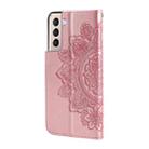 For Samsung Galaxy S21+ 5G 7-petal Flowers Embossing Pattern Horizontal Flip PU Leather Case with Holder & Card Slots & Wallet & Photo Frame(Rose Gold) - 3