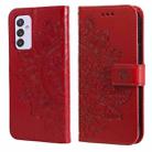 For Samsung Galaxy A82 5G 7-petal Flowers Embossing Pattern Horizontal Flip PU Leather Case with Holder & Card Slots & Wallet & Photo Frame(Red) - 1